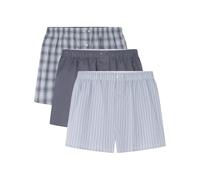 SPRINGFIELD Men's Pack 3 Woven Stripes and Checks Underware. 100% Bci Cotton Pattern Boxer, Blue, S