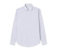SPRINGFIELD Men's Striped Popelin Daily Shirt, Navy Blue, L