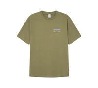 SPRINGFIELD Men's Reconsider Short Sleeve T-Shirt with Racing Car Print On Chest and Back, Medium_Khaki, XS
