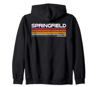 Springfield Missouri Vintage Retro Stripes Hometown Zip Hoodie