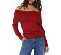 SPRINGFIELD Women's 1.Gym.md.Sweater Off Shoulder Jersei, Red Standard, S