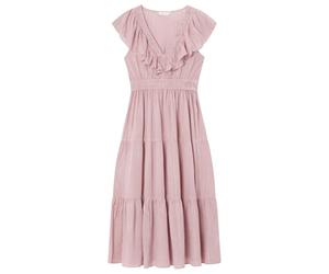 SPRINGFIELD Women's 3.fq. Vestido Midi LISO Volante Casual Dress, Light Lavender, 14