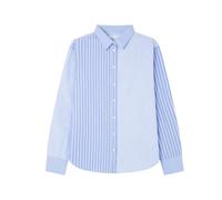 SPRINGFIELD Women's 3.g.m.Camisa Oversize Popelin 3 Rayas Shirt, Blue Horizon, M