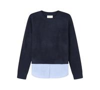 SPRINGFIELD Women's 3.t.ap.Sweater Elastan Bimateria Jersei, Navy, XL