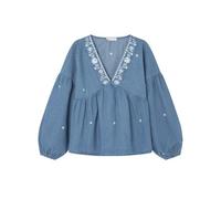 SPRINGFIELD Women's 6798407 Embroidered Denim Blouse, Smoky Blue, 36