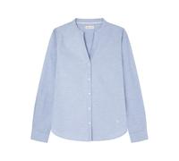 SPRINGFIELD Women's Camisa Oxford de Algodón Y Spandex Con Cuello Mao Mandarin Collar Shirt, Blue Horizon, 40