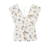 SPRINGFIELD Women's Camiseta Peplum Bordado Suizo Undershirt, TAN_Print, XS