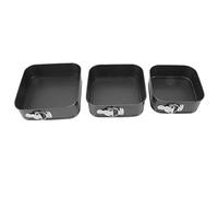 Springform Cake Pan, 3 Pcs Multiple Sizes Nonstick Leakproof Cheesecake Pans Square Cake Molds with Removable Bottom for Smash Cake Pizza Quiches(24/22/20cm)