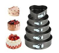 Springform Cake Tin - Baking Mould Round Steel - Cake Tin 20/22/24/26/28 cm - Baking Mould Non-Stick Coating, Leak-Proof, Removable Base, for Cakes, Tarts, Pizza and Quiches (Black)