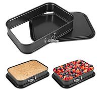 Springform Cake Tin,Non-Stick Rectangular Cake Tin, Carbon Steel Cake Pan with Removable Bottom,Even Heat Distribution,Leak-Proof,Ideal for All Cake Styles and Perfect for Mousse or Tortes