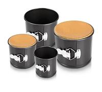 Springform Cake Tin Set of 4, Cheesecake Pan with Removable Bottom, Non-Stick Round Baking Pan for Different Size Cake - Sizes 10/12/14.5/17cm