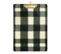 Springgreen Buffalo Plaid Check Tartan Scotland clipboard Pocket Size Plastic for Teacher Must Haves for Classroom Elementary Size 9 x 12