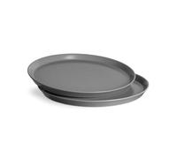 Springlane Sweet Scandi Set of 2 White Ceramic Plates Diameter 27 cm Dishwasher and Microwave Safe (Grey, Plates, 2 Pieces)