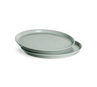 Springlane Sweet Scandi Set of 2 White Ceramic Plates Diameter 27 cm Dishwasher and Microwave Safe (Mint Plates, 2 Pieces)