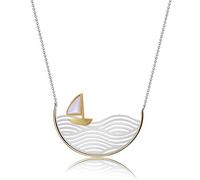 Springlight Christmas Gifts S925 Sterling Silver Necklace Pendant Creative Sailboat Necklace Handmade Jewelry Personalised Gifts, Birthday Gifts for Women.