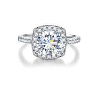 Springlight ✦Gifts for Women Moissanite Rings, S925 Sterling Silver 0.5ct/1ct/2ct/3ct D Colour Purity VVS1 Classic Square Moissanite Diamond Ring, Wedding Gift, Engagement Gift, 56.5(18.2), Sterling