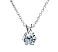 Springlight Moissanite Diamond Pendant Necklace, D Color, VVS1 Clarity, 925 Sterling Silver 1CT Moissanite Necklace Gifts for Women, Birthday Gifts for Her, Wedding Gifts.