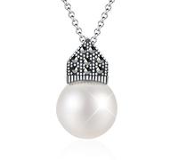 Springlight ✦ Valentinstag S925 Sterling Silber Kette Damen Shell Pearl Anhänger White Pearl Anhänger Halskette Handgefertigter Personalisierter Schmuck Geschenke für Frauen.