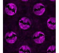 Springs Creative Fat Quarter Halloween Bat Dots On Purple Lightning 100% Cotton Quilting Fabric
