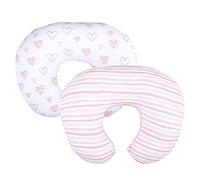 SPRINGSPIRIT Nursing Pillow Covers 2 Pack (Pillow NOT Included) - 100% Jersey Cotton Breastfeeding Pillowcases, Large Zipper Soft Covers Compatible with Chicco Boppy & Widgey, Pink