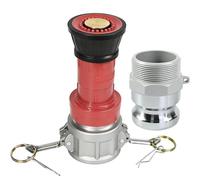 SpringSpray 2" NPSH Heavy-Duty Industrial Fire Hose Nozzle with 2 x Aluminum 2 inch Camlock Fittings Couplings Fire Equipment Constant Flow Fog Nozzle