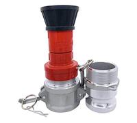 SpringSpray 2" NPSH Heavy-Duty Industrial Fire Hose Nozzle with 2 x Aluminum 2 inch Camlock Fittings Couplings Fire Equipment Constant Flow Fog Nozzle