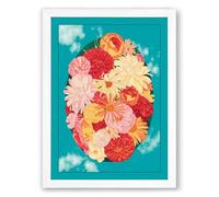 Springtime Bouquet Botanical Framed Wall Art Print A3 (42×29.7cm) White, Wall Decor for Living Room, Bedroom, Office & Home, Ready to Hang, Art Gift