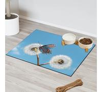 Springtime Dandelion Butterfly Pet Feeding Mat for Cat Dog Water Bowl Food Mats Dandelion Pet Feeding Mats Absorbent Nti-Slip Contain Spills Protects Floors Placemat 43.1 x 76.2 cm