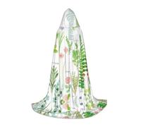 (Springtime Herb Garden) Print Hooded Cape For Teenagers Costume Party, Halloween Hooded Cape Soft and Elastic,L