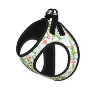 Springtime Herb Garden Print Reflective Pet Leash Vest For Small Dogs & Cats, Adjustable Outdoor Walking Hiking Vest