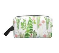 Springtime Herb Garden Printed Big Capacity Storage Bag, Portable Toiletry Organizer with Secure Zipper Closure