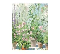 Springtime Herb Garden Printed Jigsaw Puzzle 16.7x22.3 CM, Rectangular Puzzle Challenging Game for Adults Gifts, Family Fun Decorative Wall Decor