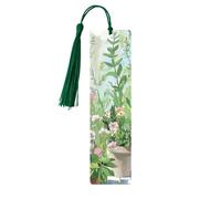 Springtime Herb Garden Printed Metal Bookmarks M - Dark Green Lightweight Aluminium Book Marker for Books, Journals & Gifts, Ideal Book Lovers, Holiday Decor & Crafts