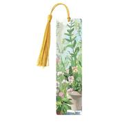 Springtime Herb Garden Printed Metal Bookmarks M - Gold Lightweight Aluminium Book Marker for Books, Journals & Gifts, Ideal Book Lovers, Holiday Decor & Crafts