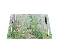 Springtime Herb Garden Printed Placemats Set of 4 PCS Heat Resistant Non-Slip Woven Kitchen Dinner Table Place Mat 45x30 CM