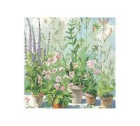 Springtime Herb Garden Printed Square Jigsaw Puzzle 12.8x12.8 CM, Puzzle Challenging Game for Adults Gifts, Family Fun Decorative Wall Decor