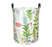 Springtime Herb Garden Printing Clothes Basket With Handles Circular Shape Great Halloween Perfect For Toys Car Laundry