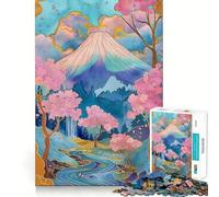 Springtime Japan Landscape 1000 Piece Jigsaw Puzzle for Teenagers Brain Challenge Toy Relax Time Precise Cut Art Display 38x52cm