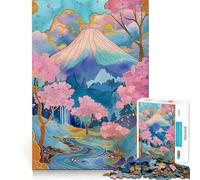 Springtime Japan Landscape 1000 Pieces Jigsaw Puzzles for Adults Thought Toy Calming Play Precise Edge Heartfelt Gift 38x26cm