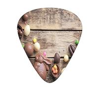 Springtime Rabbit Guitar Picks 12 Pack Universal ABS Guitar Picks,Festive Sweets Spring Time Rabbit Colorful Candy Delicious Holiday,for Acoustic and Electric Guitar,Colorful