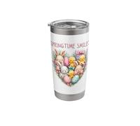Springtime Smiles Bunny Chick Illustration Stainless Steel Insulated Tumbler