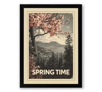 Springtime Valley Vintage Framed Wall Art Print A3 (42×29.7cm) Black, Wall Decor for Living Room, Bedroom, Office & Home, Ready to Hang, Art Gift