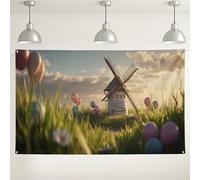 Springtime Winnowing Backdrop, Pastel Balloon Vintage Outdoor Photo Background, Easter Festive Party Decorations for Photography 71x43 Inch