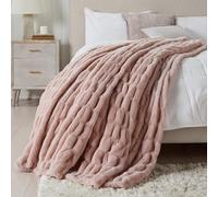 Springtree Home Micro Plush Throw Blanket | Pink Throw Blanket | Perfect For Couch Year Round | Fall Throw Blanket | Fluffy Blanket | Lily Collection (Pale Pink - 50" X 60" Throw Blanket)