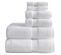 Springtree Home White Bath Towels Set of 6 | Classic Hotel Bath Towels | 100% Combed Cotton | Absorbent Quick-Dry Towels for Bathroom | Oeko-TEX® Standard 100 Cotton | Cynewski Collection - White