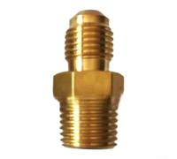 Springwillfly 10pcs Brass AC Pipe Fitting, 1/4 SAE to 1/8 NPT Two-Way Refrigeration Connector for Car Systems and Commercial HVAC Use(1 * 2 C)