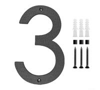 Springwillfly 12 Inch Matte Black House Numbers for Outdoor Decoration, Modern ABS Address Letters with Mounting Hardware, Weatherproof Doorplate Sign for Home Fence Mailbox, 4 Pack