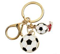 Springwillfly 3D Soccer Ball Keychain With Accurate Panel Arrangement And Secure Ring Attachment For Keys Bags And Sport Gear(A)
