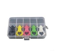 Springwillfly 5pcs TPE Frog Bait With Crank Hooks For Floating Action Targeting For Bass Pike In Shallow Weedy Waters(color mixing)