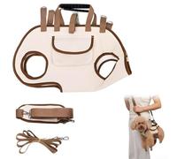 Springwillfly Adjustable Pet Carrier Sling for Small Dogs and Cats, Lightweight Oxford Cloth Backpack with Padded Interior, Portable Travel Bag for Outdoor Adventures, Beige Brown